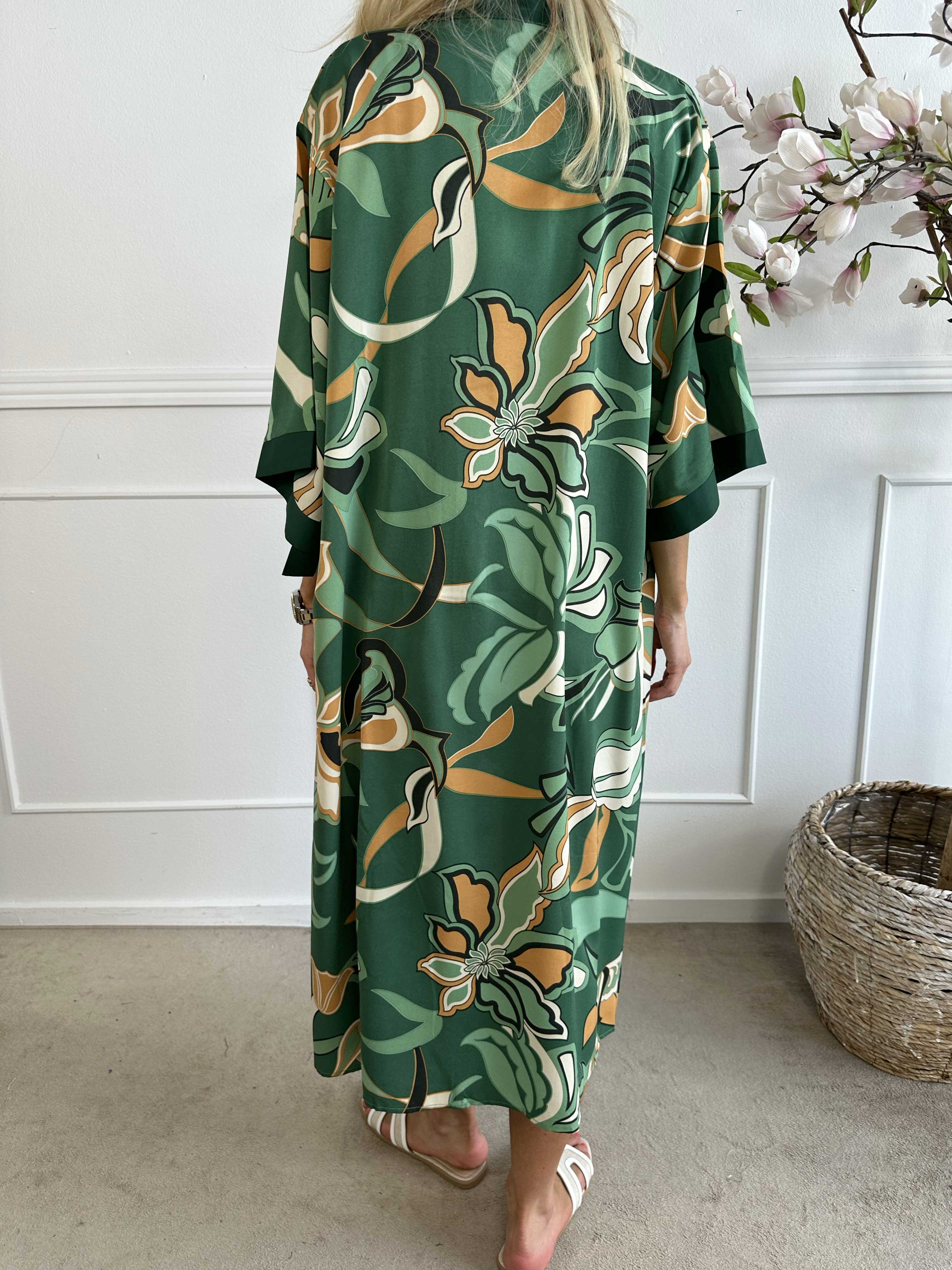 Nora - Lång kimono i viskos med mönster